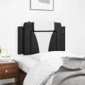 Coussin de tête de lit noir et blanc 80 cm similicuir