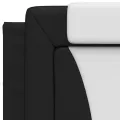 Coussin de tête de lit noir et blanc 80 cm similicuir