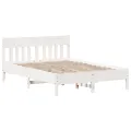 Cadre de lit avec tête de lit blanc 135x190 cm bois pin massif