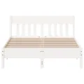 Cadre de lit avec tête de lit blanc 135x190 cm bois pin massif