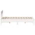 Cadre de lit avec tête de lit blanc 135x190 cm bois pin massif