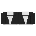 Coussin de tête de lit noir et blanc 120 cm similicuir