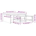 Tables basses gigognes 2 pcs chêne sonoma bois ingénierie métal