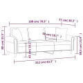Canapé 3 places avec oreillers décoratifs rose 180 cm velours