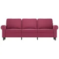 Canapé à 3 places Rouge bordeaux 180 cm Velours