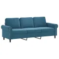 Canapé à 3 places Bleu 180 cm Velours