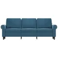 Canapé à 3 places Bleu 180 cm Velours