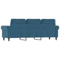 Canapé à 3 places Bleu 180 cm Velours