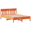 Cadre de lit avec tête de lit cire marron 140x190cm bois de pin