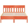 Cadre de lit avec tête de lit cire marron 140x190cm bois de pin