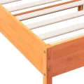 Cadre de lit avec tête de lit cire marron 140x190cm bois de pin