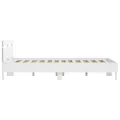 Cadre de lit avec tête de lit et LED blanc 140x190 cm