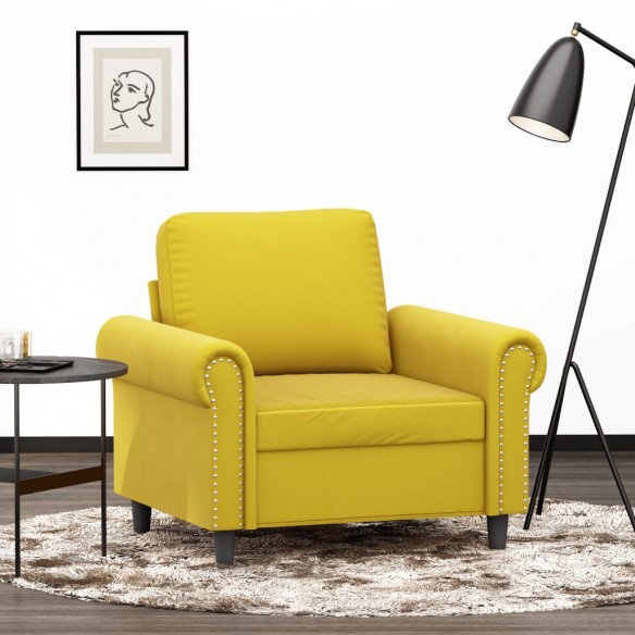 Fauteuil Jaune 60 cm Velours