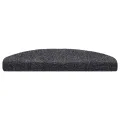 Tapis d'escalier Poinçon aiguilleté 15pcs 65x21x4 cm Gris foncé