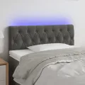 Tête de lit à LED Gris foncé 100x7x78/88 cm Velours