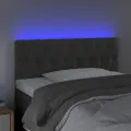 Tête de lit à LED Gris foncé 100x7x78/88 cm Velours