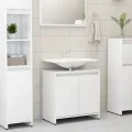 Armoire de salle de bain Blanc brillant 60x33x61 cm Aggloméré