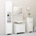Armoire de salle de bain Blanc brillant 60x33x61 cm Aggloméré