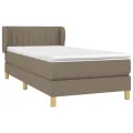 cadre de lit avec matelas Taupe 90x190 cm Tissu