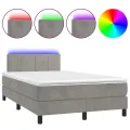 cadre de lit avec matelas LED Gris clair 120x200 cm