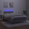 cadre de lit avec matelas LED Gris clair 120x200 cm