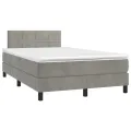 cadre de lit avec matelas LED Gris clair 120x200 cm