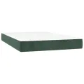 cadre de lit et matelas Vert foncé 120x200cm Velours