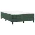 cadre de lit et matelas Vert foncé 120x200cm Velours