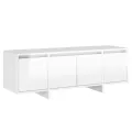 Meuble TV Blanc brillant 120x30x40,5 cm Aggloméré