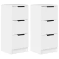 Buffets 2 pcs Blanc 30x30x70 cm Bois d'ingénierie
