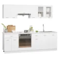 Ensemble de meubles de cuisine 8 pcs Blanc Aggloméré