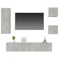 Ensemble de meubles TV 5 pcs Gris béton Bois d'ingénierie