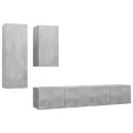 Ensemble de meuble TV 4 pcs Gris béton Aggloméré