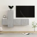 Ensemble de meubles TV 3 pcs Gris béton Aggloméré