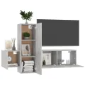 Ensemble de meubles TV 3 pcs Gris béton Aggloméré