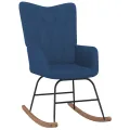 Chaise à bascule avec repose-pied Bleu Tissu