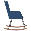 Chaise à bascule avec repose-pied Bleu Tissu