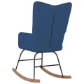 Chaise à bascule avec repose-pied Bleu Tissu