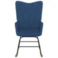 Chaise à bascule avec repose-pied Bleu Tissu