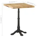 Table de bistro 60x60x77 cm Bois de manguier brut