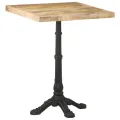 Table de bistro 60x60x77 cm Bois de manguier brut