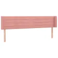 Tête de lit avec oreilles Rose 183x16x78/88 cm Velours