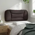 Coussin de tête de lit marron foncé 80 cm tissu