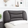 Coussin de tête de lit gris 80 cm similicuir