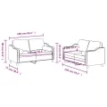 Ensemble de canapés 2 pcs avec coussins noir tissu