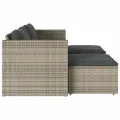 Salon de jardin 5 pcs avec coussins gris résine tressée acacia