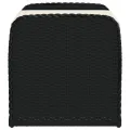 Banc de rangement avec coussin noir 80x51x52 cm résine tressée