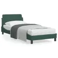 Cadre de lit avec tête de lit Vert foncé 90x190 cm Velours