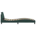 Cadre de lit avec tête de lit Vert foncé 90x190 cm Velours