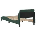 Cadre de lit avec tête de lit Vert foncé 90x190 cm Velours